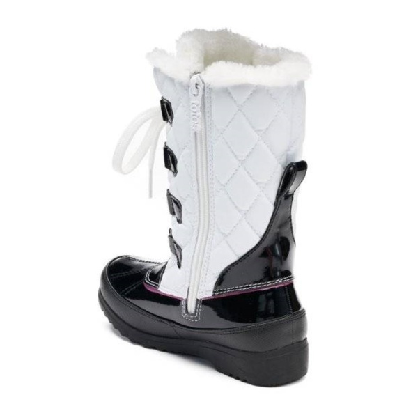 Girls Totes White Quilted Winter Snow Boots-sz 12 - Picture 3 of 5